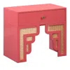 Tov Furniture Suzie Rattan Nightstand In Pink