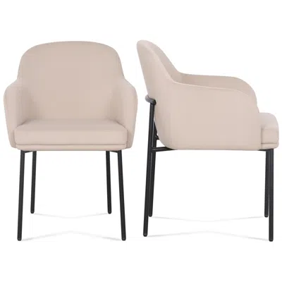 Tov Furniture Sydney Taupe Performance Velvet Armchair Set Of 2 In Neutral