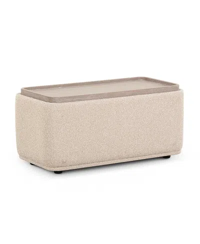 Tov Furniture Sylvie Boucle Ottoman Table In Neutral