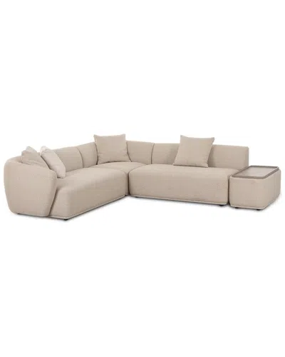 Tov Furniture Sylvie Cream Boucle 4-piece Left Chaise Sectional