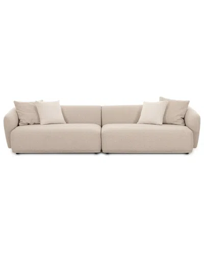 Tov Furniture Sylvie Cream Boucle 4-seater Sofa In Metallic