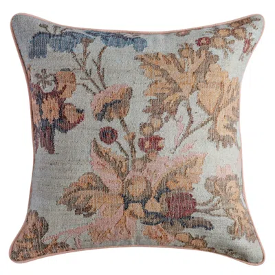 Tov Furniture Taman Natural Cotton Accent Pillow In Autumn Florals In Gray