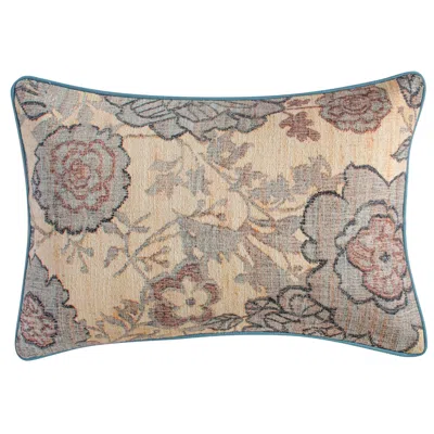 Tov Furniture Taman Natural Cotton Accent Pillow In Spring Florals In Gray