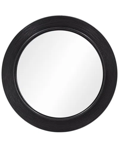 Tov Furniture Tanya Rattan Round Wall Mirror In Black
