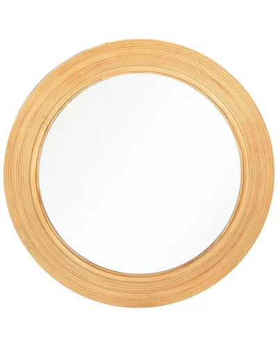 Tov Furniture Tanya Rattan Round Wall Mirror In Brown