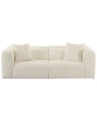 Tov Furniture Tarra Fluffy Oversized Cream Corduroy Modular Love In White