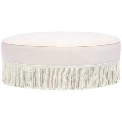 Tov Furniture Tassy Tasseled Round Ottoman In Neutral