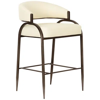 Tov Furniture Tatum 27 1/4" Cream Performance Vegan Leather Counter Stool