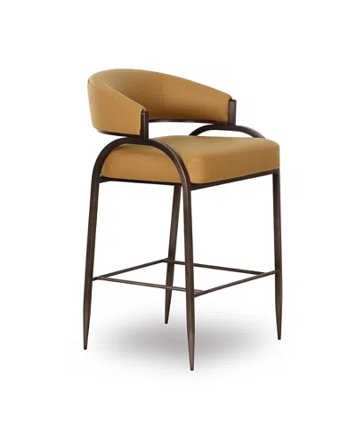 Tov Furniture Tatum Performance Faux Leather Counter Stool In Brown