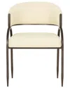 Tov Furniture Tatum Cream Performance Vegan Leather Dining Chair In White