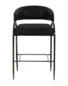 Tov Furniture Tatum Vegan Leather 2-tone Counter Stool In Black