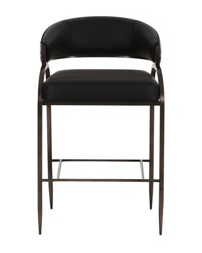 Tov Furniture Tatum Vegan Leather 2-tone Counter Stool In Black