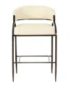 Tov Furniture Tatum Vegan Leather 2-tone Jacquard Counter Stool
