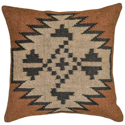 Tov Furniture Terra "mesa" 20 Inch Square Wool And Jute Kilim Pillow In Brown