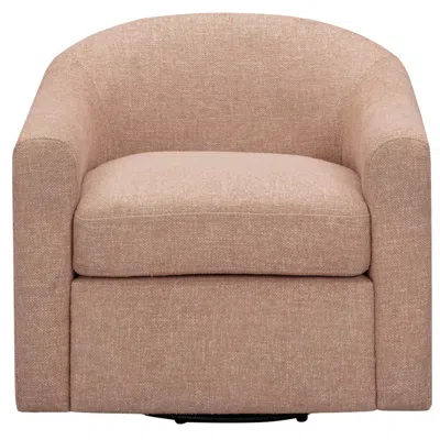 Tov Furniture Thao Blush Basketweave Swivel Chair In Pink