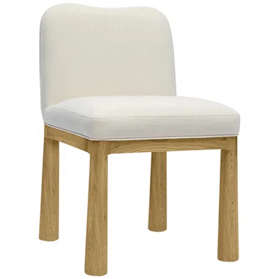 Tov Furniture Tiara 19 3/4" Wide Cream Velvet Dining Chair