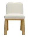 Tov Furniture Tiara Velvet & Oak Dining Chair In Cream