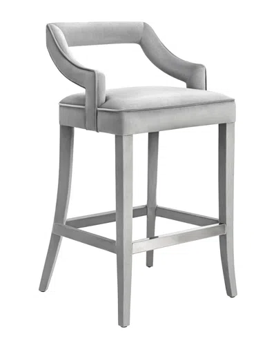 Tov Tiffany Grey Velvet Counter Stool