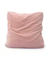 Tov Furniture Tipsy Upcycled Chenille 24 X 24 Inch Square Floppy Pillow In Pink
