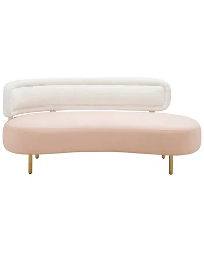 Tov Furniture Tischa Boucle & Velvet Sofa In White