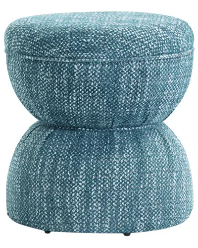 Tov Furniture Tomlin Teal Gaming Ruched Ottoman In Blue