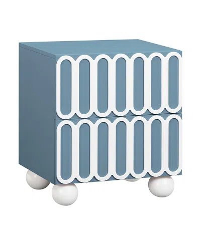 Tov Furniture Tori Motif 2-drawer Nightstand In Blue