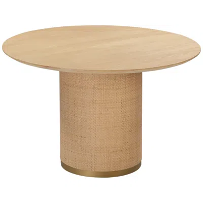 Tov Furniture Tov Akiba 47 1/4" Wide Modern Natural Ash Wood Round Dining Table In Brown