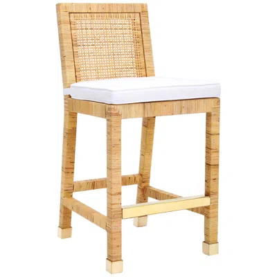 Tov Furniture Tov Amara 18 1/2" Wide Coastal Natural Rattan Counter Stool