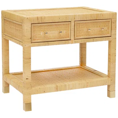 Tov Furniture Tov Amara 25 1/4" Wide Natural Rattan 2-drawer Nightstand