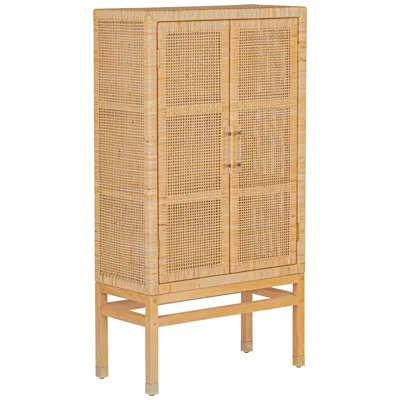 Tov Furniture Tov Amara 31 3/4" Wide Natural Woven Rattan 2-door Wall Cabinet