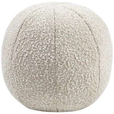 Tov Furniture Tov Boba Beige Velvet 14" Round Modern Decorative Pillow In Neutral