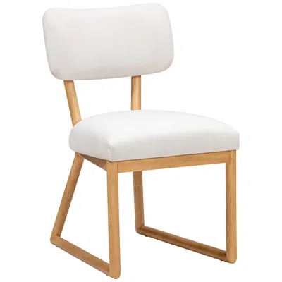 Tov Furniture Tov Bobbie 18 3/4" Wide Wood And Cream Fabric Modern Dining Chair