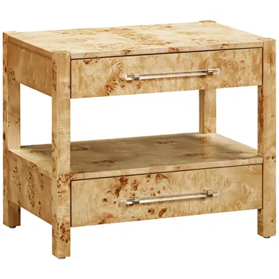 Tov Furniture Tov Brandyss 26" Wide Natural Burl Wood 2-drawer Nightstand