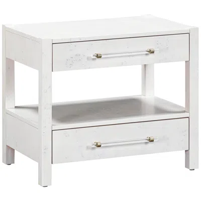 Tov Furniture Tov Brandyss 26" Wide White Burl Wood 2-drawer Nightstand