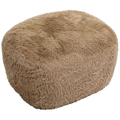 Tov Furniture Tov Britt 26 1/2" Wide Dark Taupe Vegan Shearling Fabric Ottoman