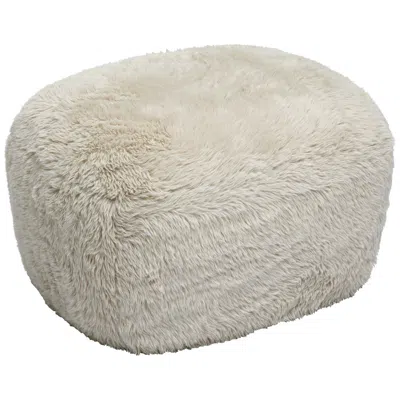 Tov Furniture Tov Britt 26 1/2" Wide Modern Natural Vegan Shearling Fabric Ottoman