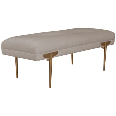 Tov Furniture Tov Brno 53 1/2" Wide White Velvet Fabric Modern Bench