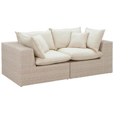 Tov Furniture Tov Cali 79 1/2" Modern Natural Faux Wicker Outdoor Modular Loveseat