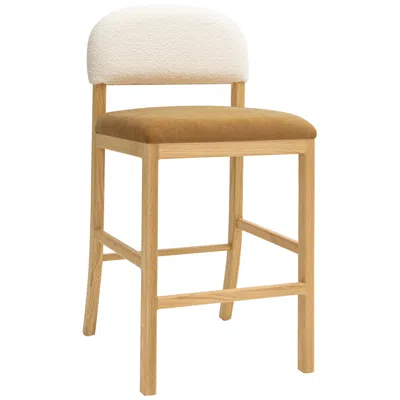Tov Furniture Tov Calla 18 1/2" Wide Cognac Performance Velvet Modern Counter Stool