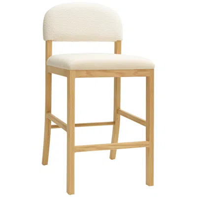 Tov Furniture Tov Calla 18 1/2" Wide Cream Performance Velvet Modern Counter Stool