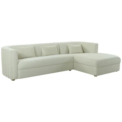Tov Furniture Tov Callie 111 3/4" Modern Cream Velvet Right Arm Facing Sectional