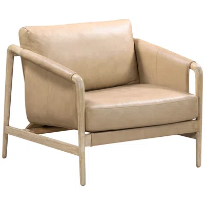 Tov Furniture Tov Chakka 29 1/2" Wide Tan Genuine Leather Modern Accent Chair