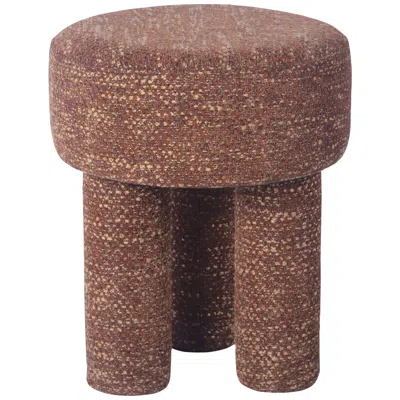 Tov Furniture Tov Claire 14" Wide Knubby Sedona Brown Fabric Modern Accent Stool