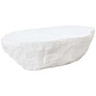 Tov Furniture Tov Crag 56" Wide White Concrete Modern Indoor-outdoor Coffee Table