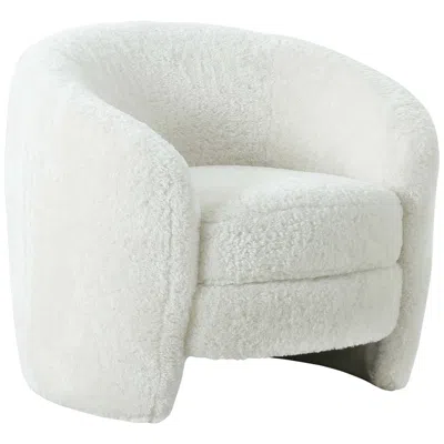 Tov Furniture Tov Dakota 33" Wide Luxe White Faux Shearling Modern Armchair