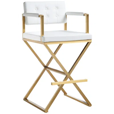 Tov Furniture Tov Director 21 1/2" Wide White Vegan Leather Director's Chair