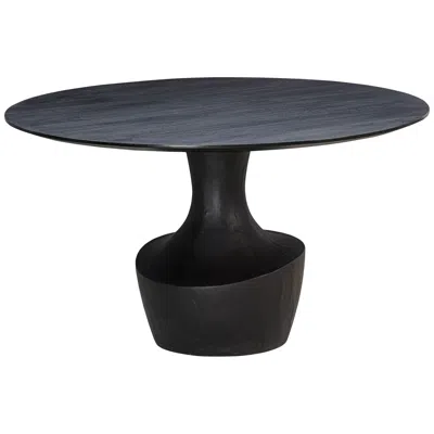 Tov Furniture Tov Gevra 54" Wide Black Wood Faux Plaster Round Modern Dinning Table
