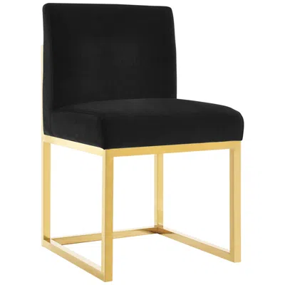 Tov Furniture Tov Haute 18 3/4" Wide Modern Black Velvet Fabric Dining Chair