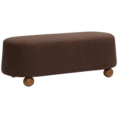 Tov Furniture Tov Jaine 48 1/4" Wide Chocolate Brown Nubby Boucle Fabric Ottoman