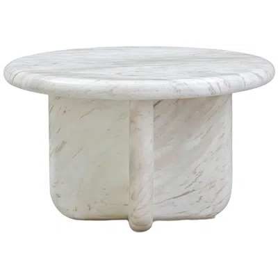 Tov Furniture Tov Juju 24" Wide Faux Marble Round Modern Concrete Coffee Table